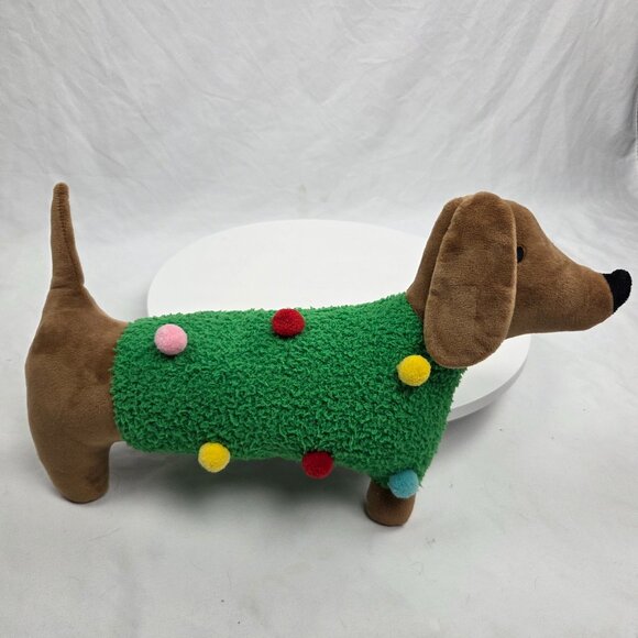 Target Wondershop 2023 Dog Christmas Sweater Novelty Throw Pillow Dachshund - Picture 1 of 3